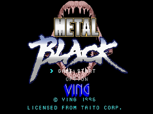 Metal Black title screen for Sega Saturn